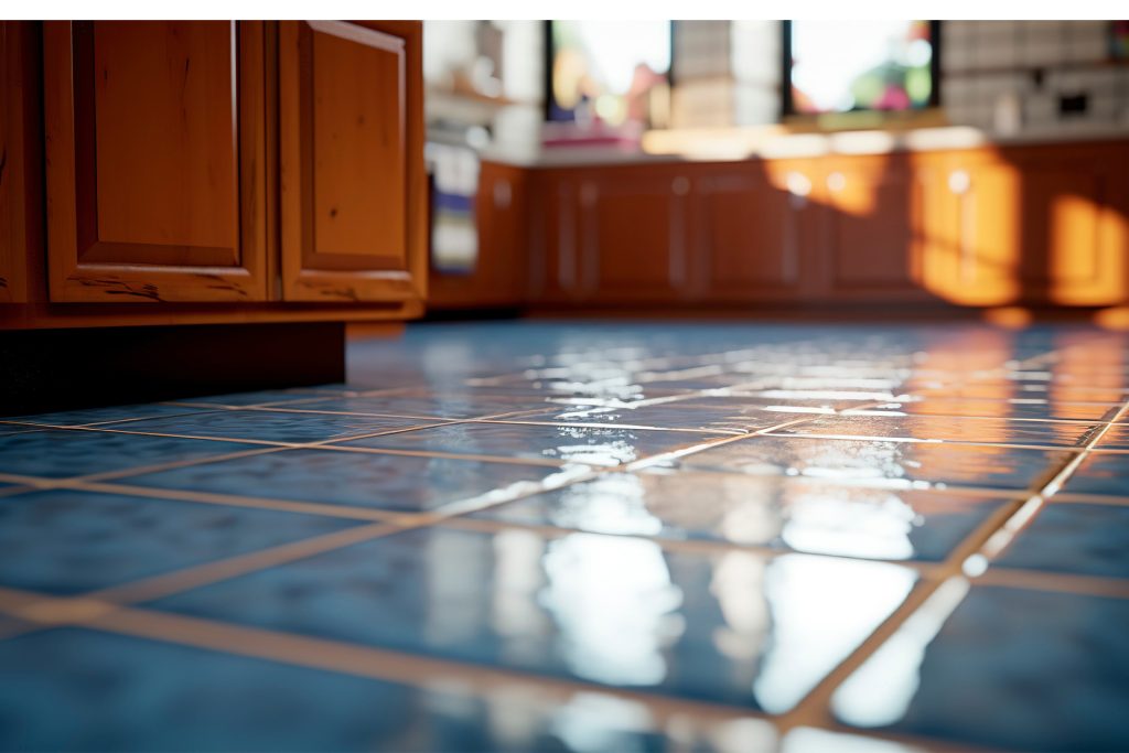 tile and grout floor close up